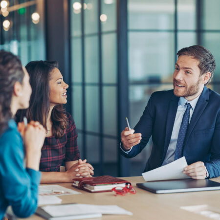Group of business persons during a meeting in the office